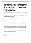 CONCEPTUALIZED BASIC EMT- BLOCK EXAM #1 QUESTIONS AND ANSWERS 