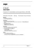 Aqa A-level History Paper 1F 7042-1F May23 Component 1F Industrialisation and the people: Britain, c1783–1885 Question Paper.