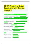 CDCA Prometric Exam  Questions with Correct  Answers