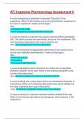 (Answered)ATI Capstone Pharmacology Assessment 2: Capstone Pharmacology Assessment 2: Questions & Answers: Updated A+ Score Solution