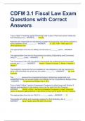 CDFM 3.1 Fiscal Law Exam  Questions with Correct  Answer