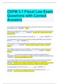 CDFM 3.1 Fiscal Law Exam  Questions with Correct  Answers