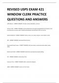 REVISED USPS EXAM 421 WINDOW CLERK PRACTICE QUESTIONS AND ANSWERS 