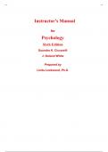Instructor Manual for Psychology 6th Edition By Saundra Ciccarelli, Noland White (All Chapters, 100% Original Verified, A+ Grade)