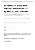 REVISED USPS SALES AND SERVICES TRAINING EXAM QUESTIONS AND ANSWERS 