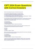 CIPT 2024 Exam Questions  with Correct Answers