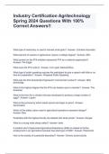 Industry Certification Agritechnology Spring 2024 Questions With 100% Correct Answers!!