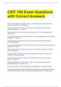 CSIT 100 Exam Questions  with Correct Answers