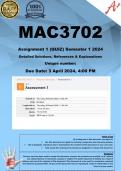 MAC3702 Assignment 1 (COMPLETE ANSWERS) Semester 1 2024 - DUE 3 April 2024 