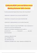 California RDH Law and Ethics exam Marking Scheme 100% Correct