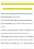 WGU C963 American Politics Exam Questions and Answers 2022/2023| 100% Correct Verified Answers