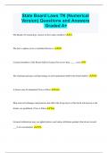 State Board Laws TN (Numerical Version) Questions and Answers  Graded A+