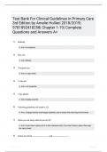 Test Bank For Clinical Guidelines in Primary Care 3rd Edition by Amelie Hollier 20182019 9781892418258 Chapter 119 Complete Questions and Answers A