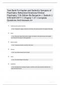 Test Bank For Kaplan and Sadocks Synopsis of Psychiatry Behavioral SciencesClinical Psychiatry 11th Edition By Benjamin J Sadock   9781609139711  Chapter 137  Complete Questions And Answers A