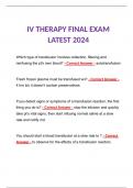 IV THERAPY FINAL EXAM LATEST 2024