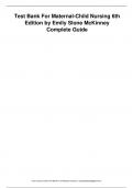Test Bank For Maternal-Child Nursing 6th Edition By McKinney 9780323697880 Chapter 1-55 Complete Questions And Answers A+ Latest Updated Version 2024