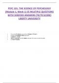 PSYC 101: THE SCIENCE OF PSYCHOLOGY  (Module 1, Week 1) 35 MULTIPLE QUESTIONS  WITH VERIFIED ANSWERS (70/70 SCORE)  LIBERTY UNIVERSITY