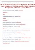 NR 546 Psychopharmacology Exam (Psychiatric-Mental Health Nurse Practitioner) Psychopharmacology NR 546 Exam 2024- 2025 Questions and Correct Answers Rated A+