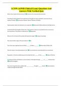 LCSW (ASWB Clinical Exam) Questions And Answers With Verified Quiz