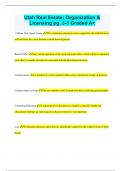 Utah Real Estate: Organization & Licensing pg. 3-1 Graded A+