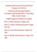 Solutions Manual with Test Bank for Professional Nursing Practice Concepts and Perspectives 7th Edition Kathy Blais, Janice Hayes (All Chapters, 100% Original Verified, A+ Grade)