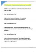 NFHS Principles of Coaching Exam Questions and Answers 2024.