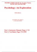 Instructor Manual (Lecture Notes) with Test Bank for Psychology An Exploration 5th Edition Saundra Ciccarelli, Noland White (All Chapters, 100% Original Verified, A+ Grade)