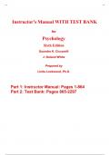 Instructor Manual (Lecture Notes) with Test Bank for Psychology 6th Edition Saundra Ciccarelli, Noland White (All Chapters, 100% Original Verified, A+ Grade)