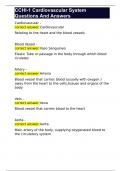 CCHI-1 Cardiovascular System Questions And Answers 