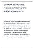 SCRN EXAM QUESTIONS AND  ANSWERS ,CORRECT ANSWERS  INDICATED 2024 GRADED A+