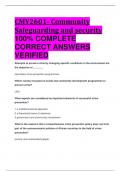 CMY2601- Community Safeguarding and security 100% COMPLETE  CORRECT ANSWERS  VERIFIED