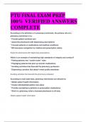 BEST ANSWERS PTU FINAL EXAM PREP 100% VERIFIED ANSWERS  COMPLETE