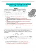 Photosynthesis: Making Energy Final Exam with correct answers