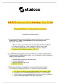 NR-327 Maternal-Child Nursing  Final EXAM     Maternal-Child Nursing (Chamberlain University)