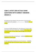 CQM-C LATEST 2024 ACTUAL EXAM QUESTIONS WITH CORRECT ANSWERS GRADE A+