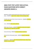 QMA STATE TEST LATEST 2024 ACTUAL  EXAM QUESTIONS WITH CORRECT ANSWERS GRADE A+   