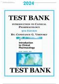 Test bank for Introduction to Clinical Pharmacology 9th edition by Constance G Visovsky||Latest update 2024||All Chapters Fully Covered