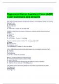 Registered Dental Assistant Exam (AMT) exam questions and answers 2024