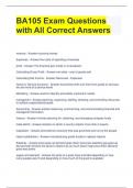 BA105 Exam Questions  with All Correct Answers