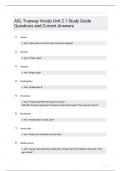 ASL Trueway Vocab Unit 21 Study Guide Questions and Correct Answers