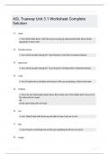 ASL Trueway Unit 31 Worksheet Complete Solution