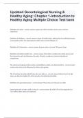 Updated Gerontological Nursing & Healthy Aging: Chapter 1-Introduction to Healthy Aging Multiple Choice Test bank