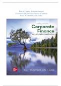 End of Chapter Solution manual Essentials of Corporate Finance 6th edition (Ross, Westerfield, and Jordan) perfect solution 2024 graded A+