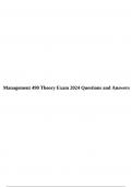 Management 490 Theory Exam 2024 Questions and Answers. 