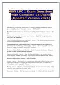 68W LPC 1 Exam Questions with Complete Solutions {Updated Version 2024}