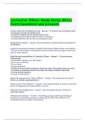 Correction Officer Study Guide (Ohio) Exam Questions and Answers 2024 - Graded A