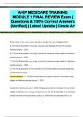 AHIP MEDICARE TRAINING  MODULE 1 FINAL REVIEW Exam |  Questions & 100% Correct Answers  (Verified) | Latest Update | Grade A+