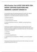 RICA Practice Test LATEST 2024 WITH 250+  EXPERT CERTIFIED QUESTIONS AND  ANSWERS I ALREADY GRADED A+