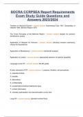 SOCRA CCRPSEA Report Requirements Exam Study Guide Questions and Answers 2023/2024