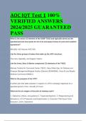 BEST REVIEW AOC IQT Test 1 100%  VERIFIED ANSWERS  2024/2025 GUARANTEED  PASS